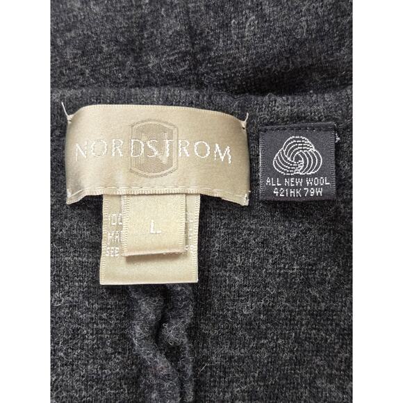 Nordstrom EUC sleeveless wool midi full zip vest dress Large charcoal dark grey - Picture 5 of 16